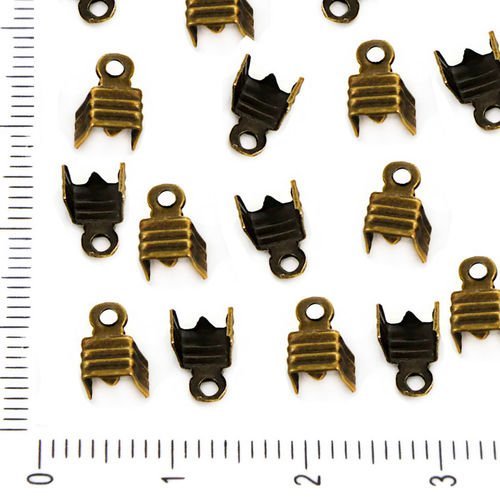 100pcs bronze antique cordon de ruban fin fermoir conseils de fin de serrage des bijoux des composan sku-37921