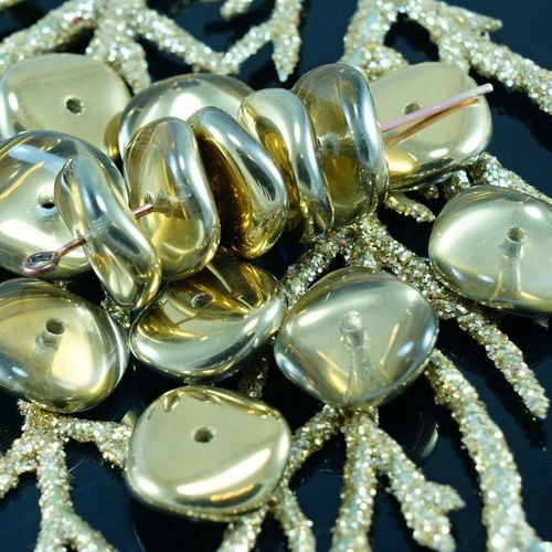 Nouvelle forme de 12pcs de cristal d'or demi-tour disque un trou de verre tchèque perles de rondelle sku-25808