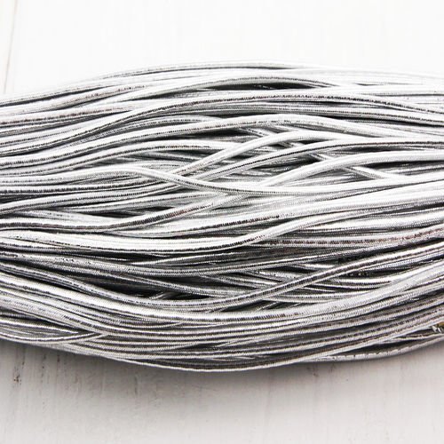 3m 9 8 ft metallic silver ronde en nylon élastique stretch cordon de perles de corde de nouage de la sku-38409