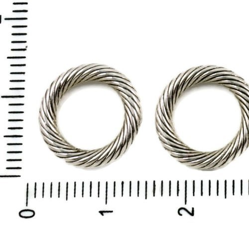 14pcs argent antique ton gros trou de liaison connecteur fermé anneau de saut entretoise ronde donut sku-37440