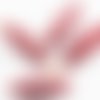 6pcs opaque rouge corail patine argentée laver sculpté tube rayé à carreaux de verre tchèque perles  sku-38529