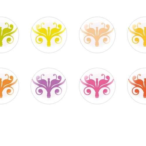 12pcs x 16mm main ronde verre tchèque en forme de dôme cabochons fleurs 213 s5t197 sku-25257