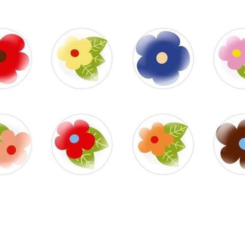 12pcs x 10mm main ronde verre tchèque en forme de dôme cabochons fleurs 28 s8t211 sku-25352