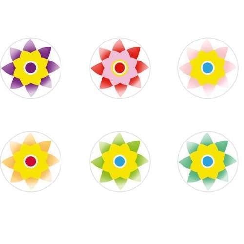6pcs x 20mm main ronde verre tchèque en forme de dôme cabochons fleurs 165 s3t316 sku-25395