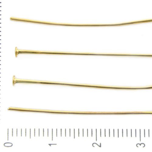 80pcs plaqué or fer headpin de calibre 20 à plat des épingles à tête 35 mm x 0 8 mm sku-37812