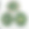2pcs tchèque vert turquoise patine antique ton argent pendentif rond cabochon paramètres grec lunett sku-34307
