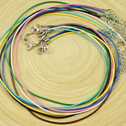 8 couleurs de mélange de coton ciré cordon collier de perles décoratives chaîne tressé torsadé pince sku-36058