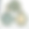 2pcs tchèque blanche mate patinée bronze antique ton grand pendentif rond cabochon de paramètres vid sku-34201
