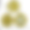 2pcs tchèque jaune patine antique ton argent pendentif rond cabochon paramètres de l'egypte lunette  sku-34301