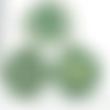 2pcs tchèque vert turquoise patine antique ton argent pendentif rond cabochon paramètres de l'egypte sku-34306