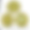 2pcs tchèque jaune patine antique ton argent pendentif rond cabochon paramètres grec lunette vide ti sku-34309