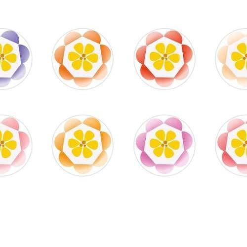 12pcs x 16mm main ronde verre tchèque en forme de dôme cabochons fleurs 205 s5t548 sku-23289