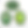 2pcs tchèque vert turquoise patine antique ton argent grand ovale pendentif cabochon de lunette para sku-34171