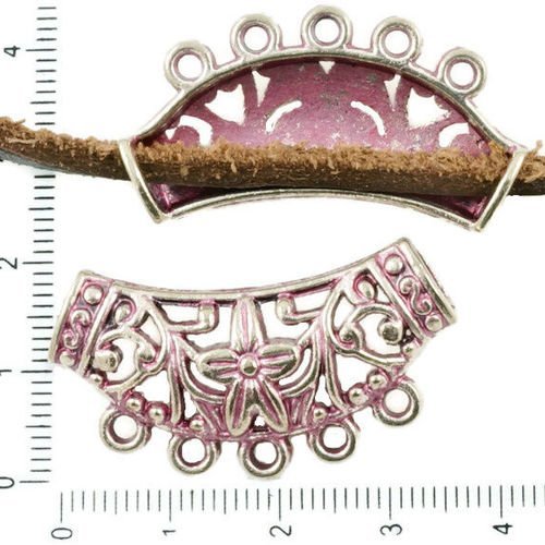4pcs antique ton argent valentine rose patine laver de grandes fleurs floral creux foulard diapositi sku-36863