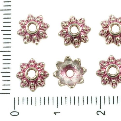 40pcs antique ton argent valentine rose patine laver perles de la pac fleur floral gland bali tchèqu sku-36467