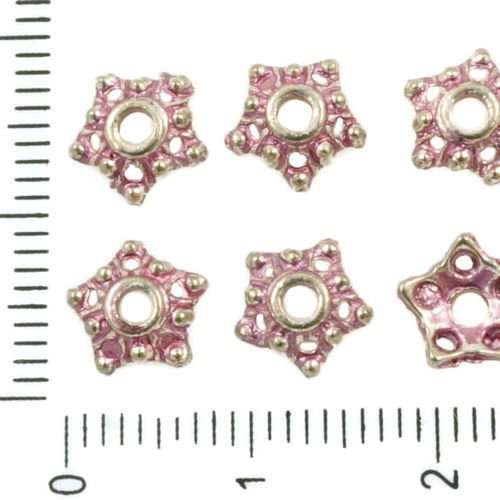 40pcs antique ton argent valentine rose patine laver perle en pampille cap parsemée de fleurs en fil sku-36506