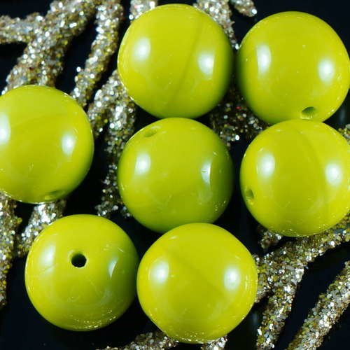 Grand opaque vert olive en verre tchèque perles rondes 10mm 8pcs sku-18511