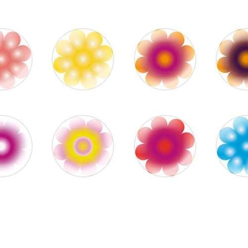 12pcs x 14mm main ronde verre tchèque en forme de dôme cabochons fleurs 229 s6t249 sku-22746