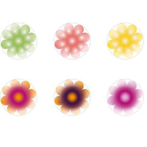 6pcs x 20mm main ronde verre tchèque en forme de dôme cabochons fleurs 229 s3t249 sku-24878