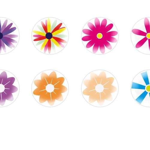12pcs x 12mm main ronde verre tchèque en forme de dôme cabochons fleurs 56 s7t543 sku-24948