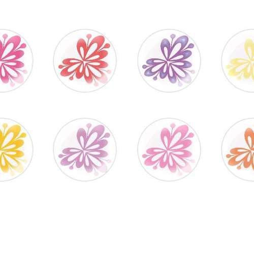 12pcs x 16mm main ronde verre tchèque en forme de dôme cabochons fleurs 194 s5t116 sku-22945