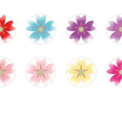 12pcs x 10mm main ronde verre tchèque en forme de dôme cabochons fleurs 196 s8t118 sku-23284
