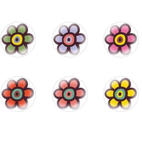 6pcs x 20mm main ronde verre tchèque en forme de dôme cabochons fleurs 127 s3t395 sku-23651