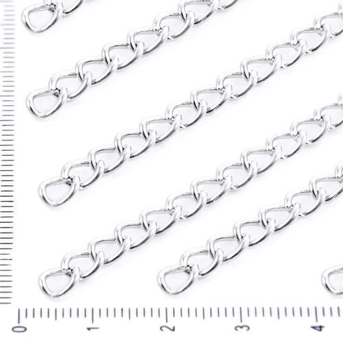 1m 3.3 ft 1.1 m en plaqué argent de forme ovale de l'ouverture de la chaîne de fabrication de bijoux sku-38035