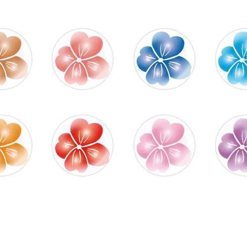 12pcs x 18mm main ronde verre tchèque en forme de dôme cabochons fleurs 230 s4t416 sku-24816