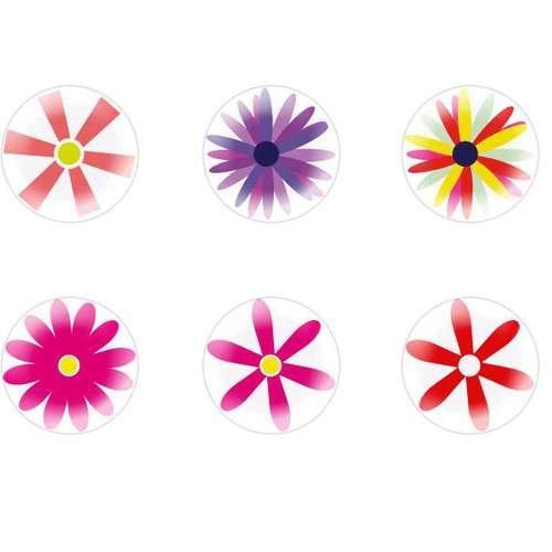 6pcs x 25mm main ronde verre tchèque en forme de dôme cabochons fleurs 56 s1t543 sku-22190