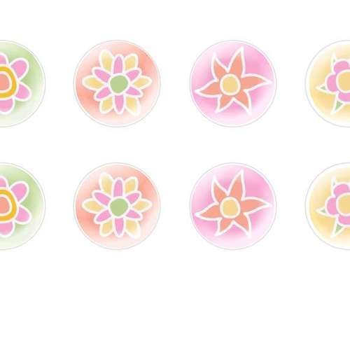 12pcs x 18mm main ronde verre tchèque en forme de dôme cabochons fleurs 1 s4t39 sku-20363