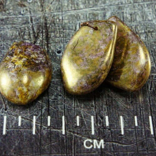 Grand anissa exclusif picasso lustre violet or briller le verre tchèque en forme de dôme ovale perle sku-26371