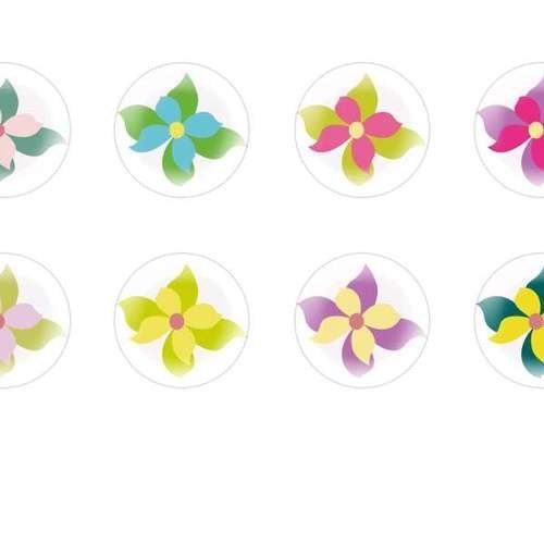 12pcs x 16mm main ronde verre tchèque en forme de dôme cabochons fleurs de 200 s5t553 sku-24619