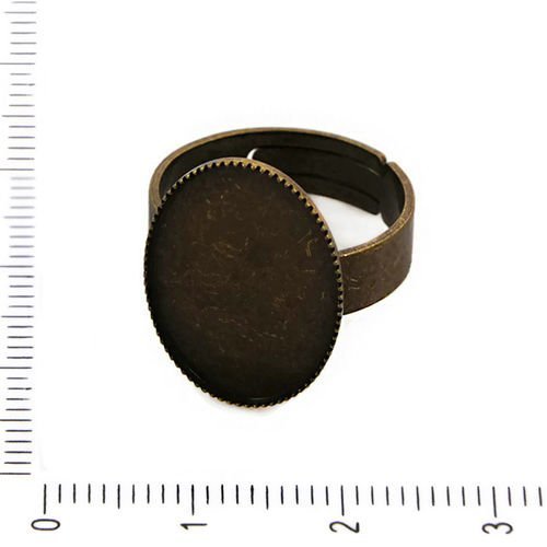 2pcs bronze antique lunette réglable anneau de base vierge ovale cabochon camée paramètre de tiroir  sku-37996