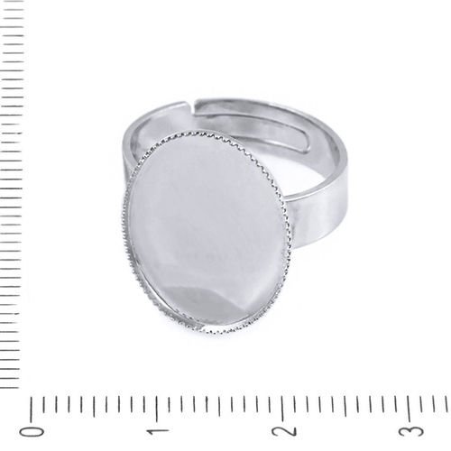 2pcs argent antique plaqué lunette réglable anneau de base vierge ovale cabochon camée paramètre de  sku-37997