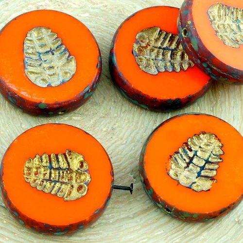 4pcs picasso brun opaque la jacinthe d'orange d'or de lavage à plat pièce de trilobite fossiles mari sku-35063