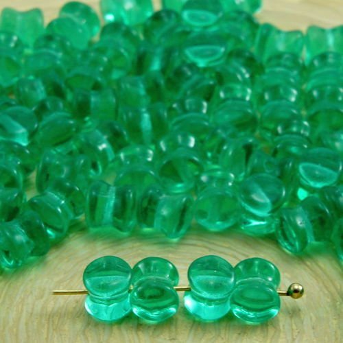 60pcs léger en cristal vert émeraude clair pellet preciosa diablo dogbone tchèque perles de verre de sku-33786