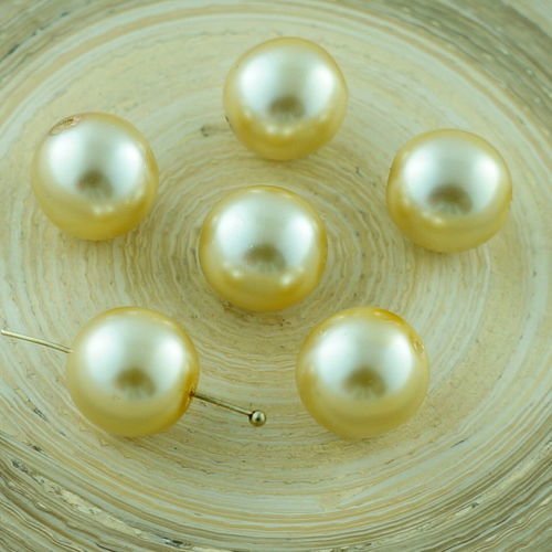 10pcs grande perle d'imitation lite or verre tchèque perles rondes 12mm sku-29100