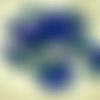 50pcs mat capri bleu azuro demi-verre tchèque de pétale de rose perles pressées à plat fleur de 7mm  sku-29205