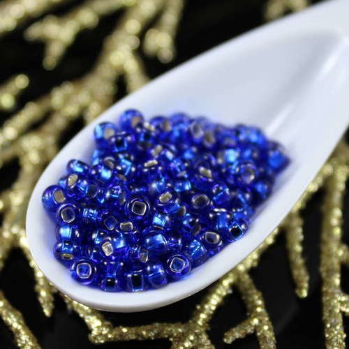 20g argent bleu doublé de verre tchèque ronde perles de rocaille 8/0 preciosa de écarteur 3mm sku-19646
