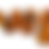 Orange noir lampwork verre tchèque à la main de perles rondes en de définir hérisson d'origine authe sku-17722