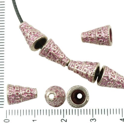 14pcs antique ton argent valentine rose patine laver de grandes trou de la perle de la pac cône en p sku-36170
