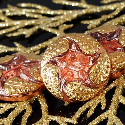 1pc à la main le verre tchèque bouton valentine en or rose des étoiles de mer à fleur taille de la f sku-19365