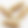 6pcs opaque beige ivoire en bronze à patine laver sculpté tube rayé à carreaux de verre tchèque perl sku-38524