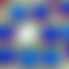 6pcs cristal dichroïque héliotrope vitrail volcan blue valentine rose carré jaune tchèque cabochon e sku-34801