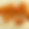 8pcs opaque orange à rayures noires verre tchèque écrasé melon perles de la citrouille d'halloween f sku-28734