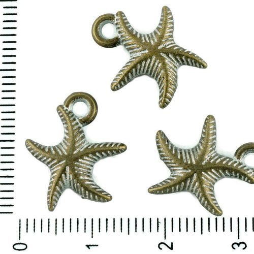 8pcs tchèque matte silver patine bronze antique ton étoile de mer des animaux marins en mer charms p sku-33954
