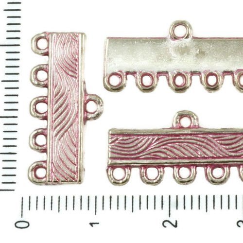 12pcs antique ton argent rose patine de lavage multi-trous des connecteurs rectangle bars lustre pen sku-37096