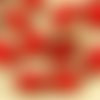 8pcs opaque corail rouge bronze lustre table de découpe à plat rectangle de verre tchèque perles de  sku-35607