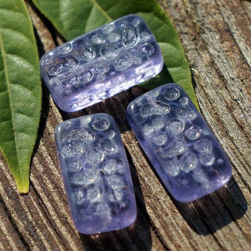 Violet de cristal tchèque brique en verre rectangle plat perles de bohème taillé 15mm x 8mm 10pcs sku-17212